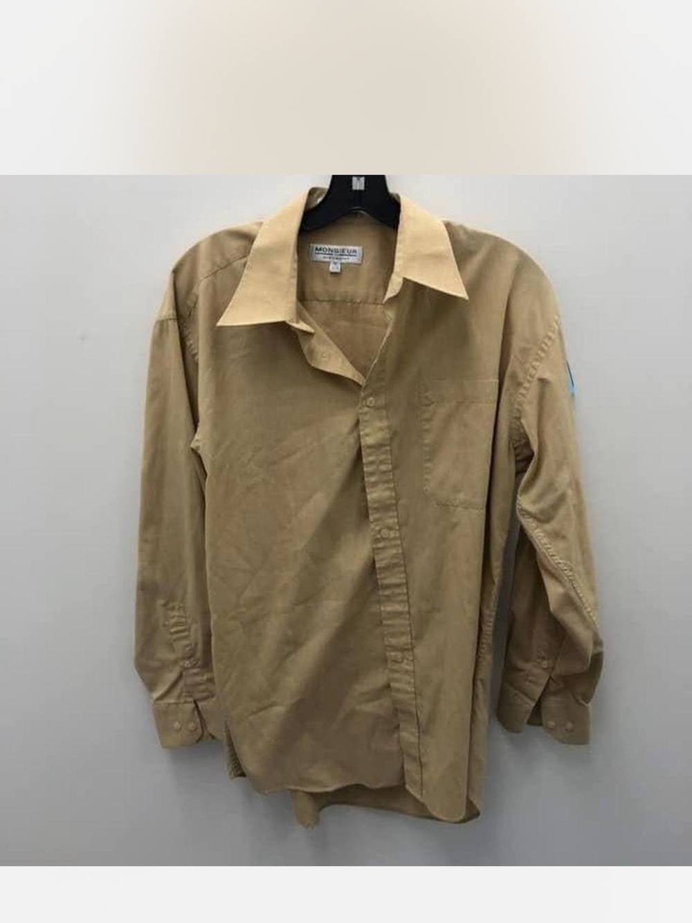 Givenchy Men's Tan Button-Up Shirt - Classic Collared button up Shirt